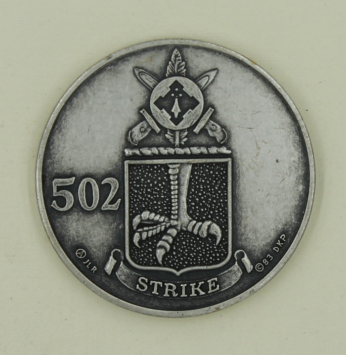 101st Airborne Div Air Assault 502nd Infantry Reg Silver Toned Army Challenge Coin