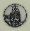 101st Airborne Div Air Assault 502nd Infantry Reg Silver Toned Army Challenge Coin
