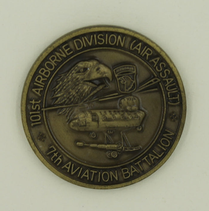 101st Airborne Division 7th Aviation Battalion Air Assault Army Challenge Coin