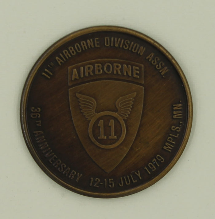 11th Airborne Division Association 36th Anniversary 1979 Army Challenge Coin