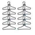 12 Pcs Plastic Doll Sized Clothes Rack Coat Hanger--Grey