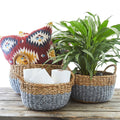 16" Small Wide Cotton Rope Planter Shelf Basket Set of 3