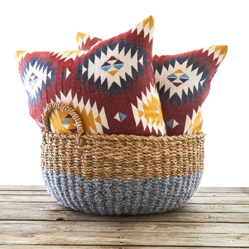 16" Small Wide Cotton Rope Planter Shelf Basket Set of 3