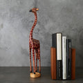 18" Tall Skinny Painted Wood Giraffe Sculpture