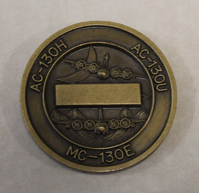 19th Special Operations Squadron Deeds Not Words AC-130H AC-130U MC-130U Aircraft Air Force Challenge Coin