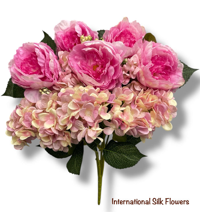23'' Deluxe Silk Peony Hydrangea Bush ( B1502-Lavender )