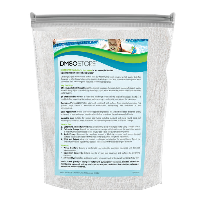 Maintain the perfect balance in your pool with our Alkalinity Increaser‚Äö√Ñ√Æa powerful solution designed to raise pH levels and alkalinity effectively. By improving water balance, enhancing the efficiency of pool chemicals, and reducing the risk of corrosion, our premium soda ash ensures a pristine, crystal-clear swimming environment for you and your family.