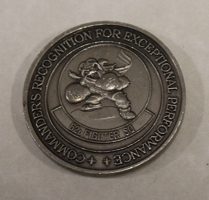 62nd Fighter Squadron F-16 Falcon Aircraft Commander Air Force Challenge Coin