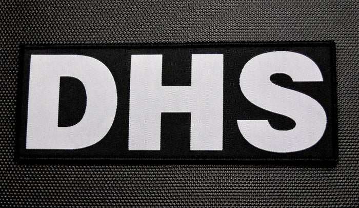 8" X 3" Woven DHS / HOMELAND SECURITY Placard Patch SET