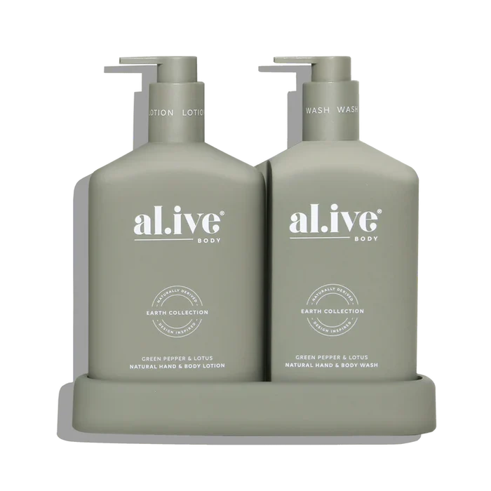 al.ive Body Wash & Lotion Duo in Green Pepper & Lotus (Made in Australia)