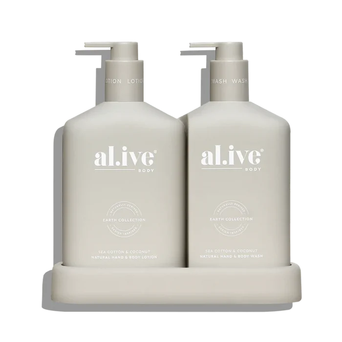 al.ive Body Wash & Lotion Duo in Sea Cotton & Coconut (Made in Australia)