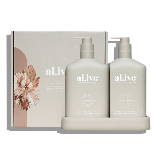 al.ive Body Wash & Lotion Duo in Sea Cotton & Coconut (Made in Australia)