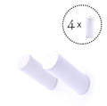 ANZOME Natural Wooden Coat Hook, 4 Pieces Wood Wall Medium, White
