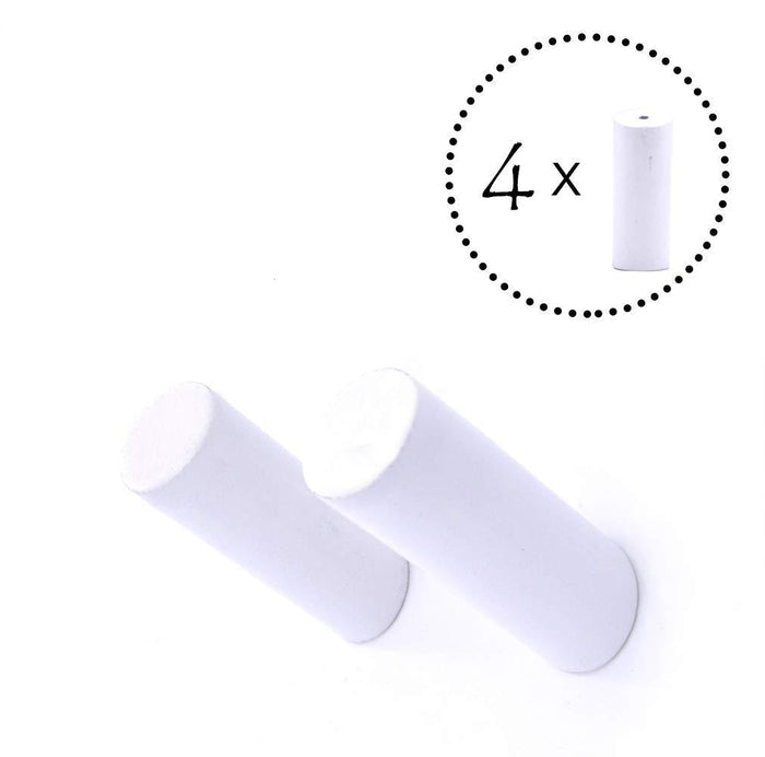ANZOME Natural Wooden Coat Hook, 4 Pieces Wood Wall Medium, White