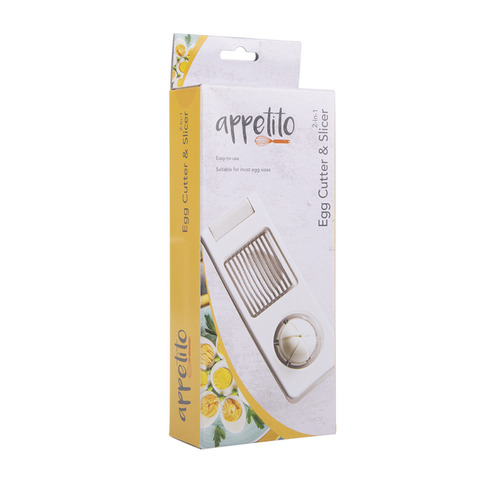 Appetito 2-In-1 Egg Cutter & Slicer - White