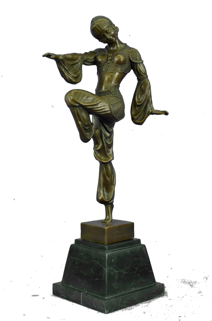Art Deco/Art Nouveau Bronze Marble Sculpture signed D H Chiparus Hand made