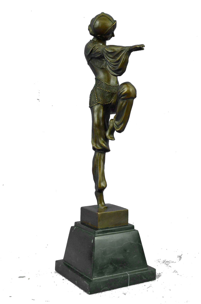 Art Deco/Art Nouveau Bronze Marble Sculpture signed D H Chiparus Hand made