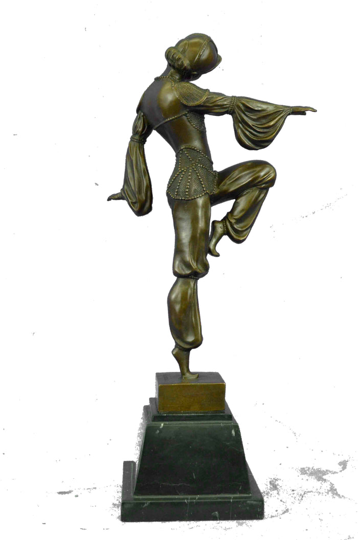 Art Deco/Art Nouveau Bronze Marble Sculpture signed D H Chiparus Hand made