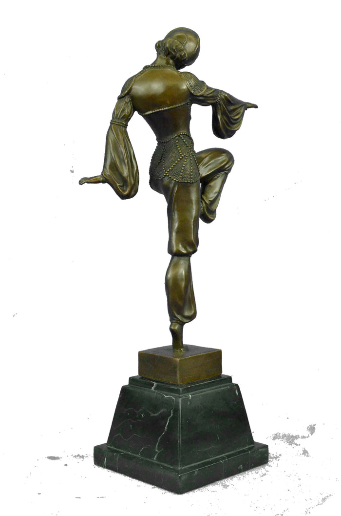 Art Deco/Art Nouveau Bronze Marble Sculpture signed D H Chiparus Hand made
