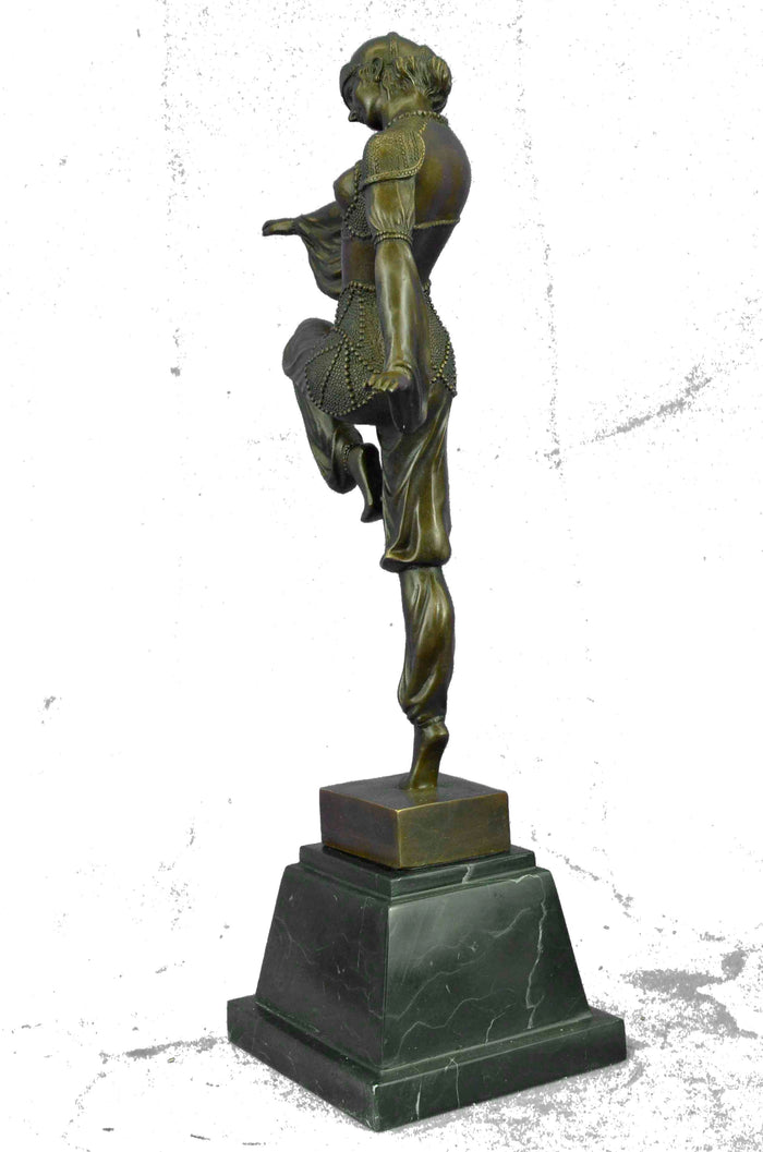Art Deco/Art Nouveau Bronze Marble Sculpture signed D H Chiparus Hand made