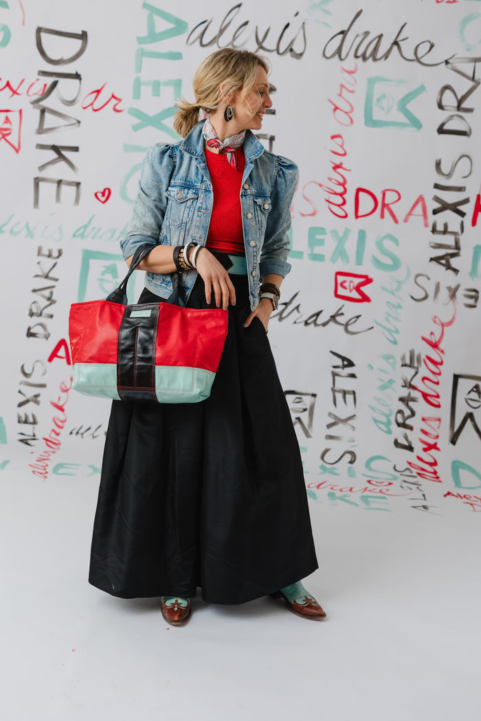 Artist's Studio Collection | Getaway Tote | Painter's Red + Mint Pastel + Sharpie