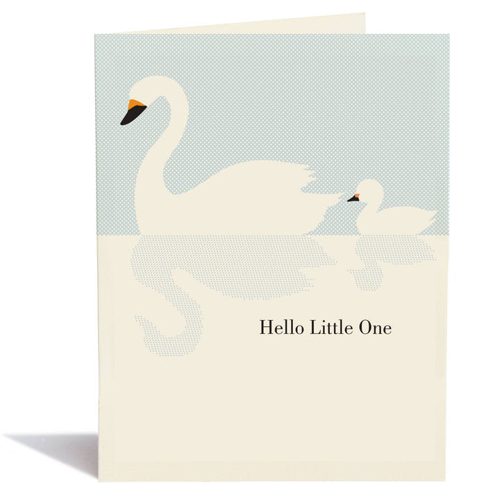 Baby Swan Cream Baby Card