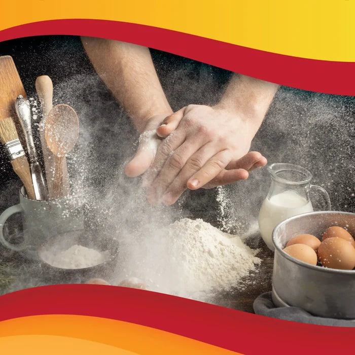 chef  preparing dough with sodium bicarbonate