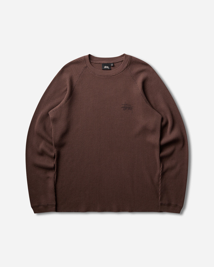 Stüssy Raglan Thermal Basic Stock Brown T-Shirts Longsleeve 1140356SJ 1001