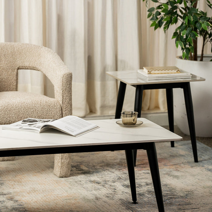 Bentley Side Table - White/Black