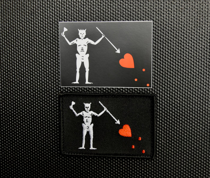 Blackbeard Pirate Flag Patch & Decal Set