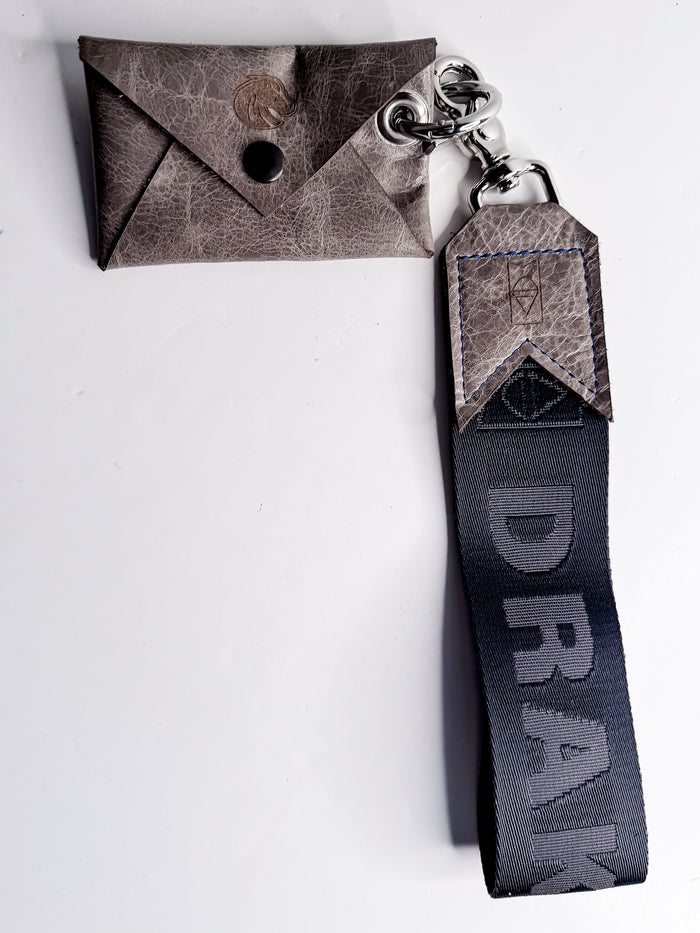 Boise State University | Keychain | Leather Wallet Wristlet Pouch | Gray