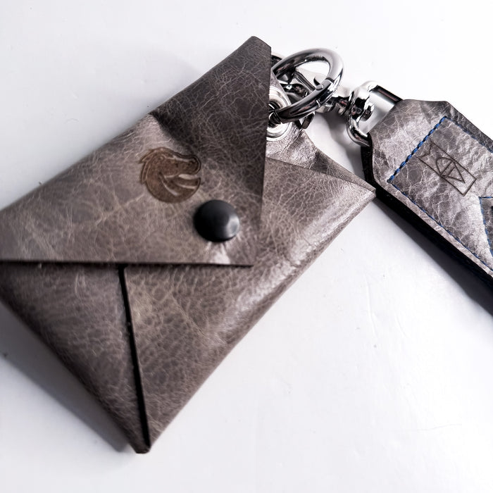 Boise State University | Keychain | Leather Wallet Wristlet Pouch | Gray