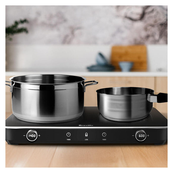 Breville the Quick Cook Dual Zone Induction Cooktop - Matte Black