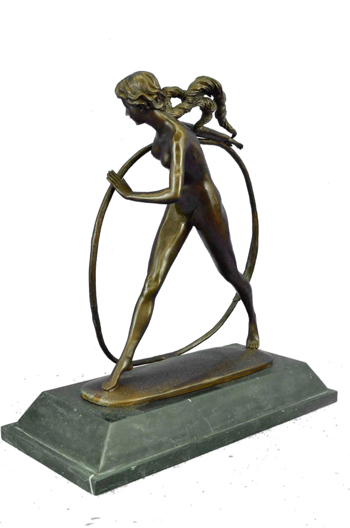 Bronze Modern Vintage Art Deco Sculpture DH Chiparus Female Dancer Metal Statue