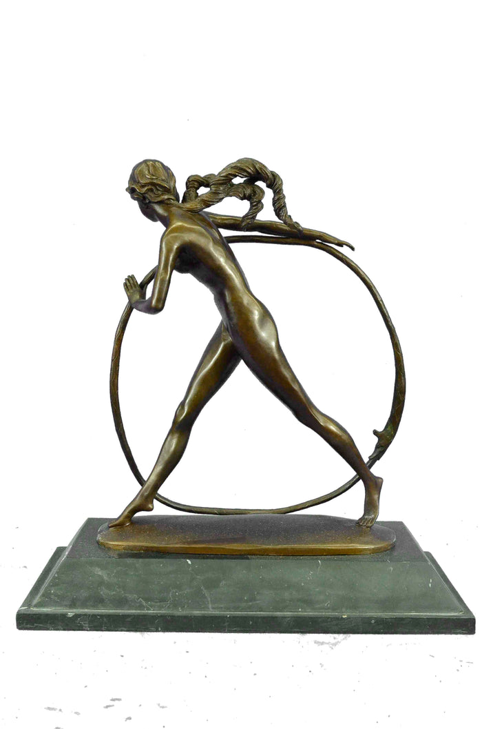 Bronze Modern Vintage Art Deco Sculpture DH Chiparus Female Dancer Metal Statue