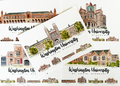 Campus Architectural Watercolors - 5x7 Flat Card Gift Pack