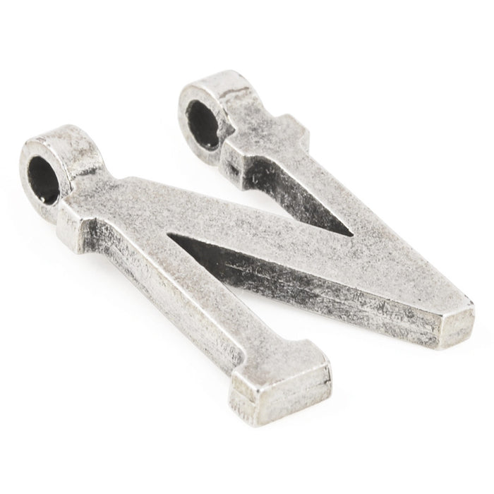 Casting-17x28mm Letter "N"-Antique Silver