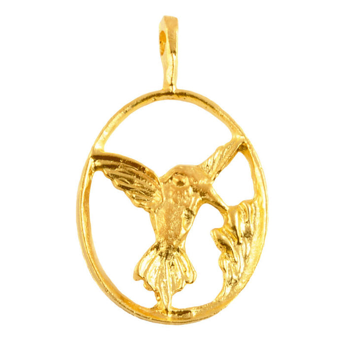 Casting-18x31mm Hummingbird Pendant-Gold