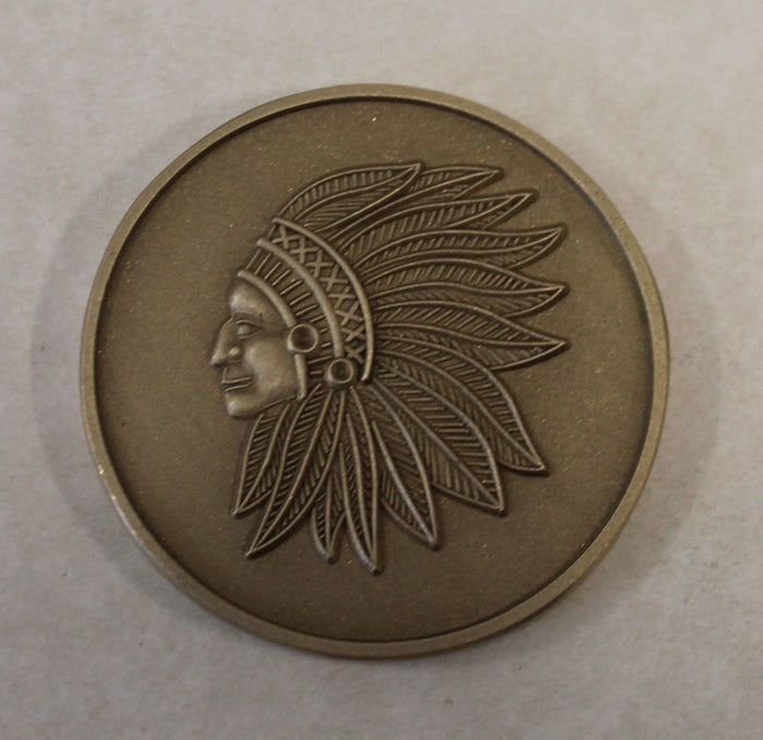 Chief Master Sergeant / CMSgt Antique Bronze Air Force Challenge Coin / Current Chevron