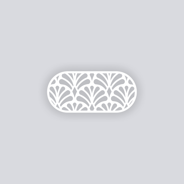 Deco Fans Rounded Rectangle Face Clay Stencil