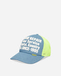 KAPITAL Denim Repair Service Denim Track Cap Neon Yellow Hats Caps K2603XH502 NEONYEL