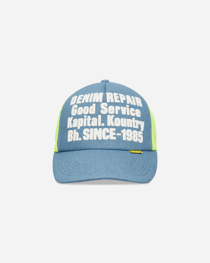 KAPITAL Denim Repair Service Denim Track Cap Neon Yellow Hats Caps K2603XH502 NEONYEL