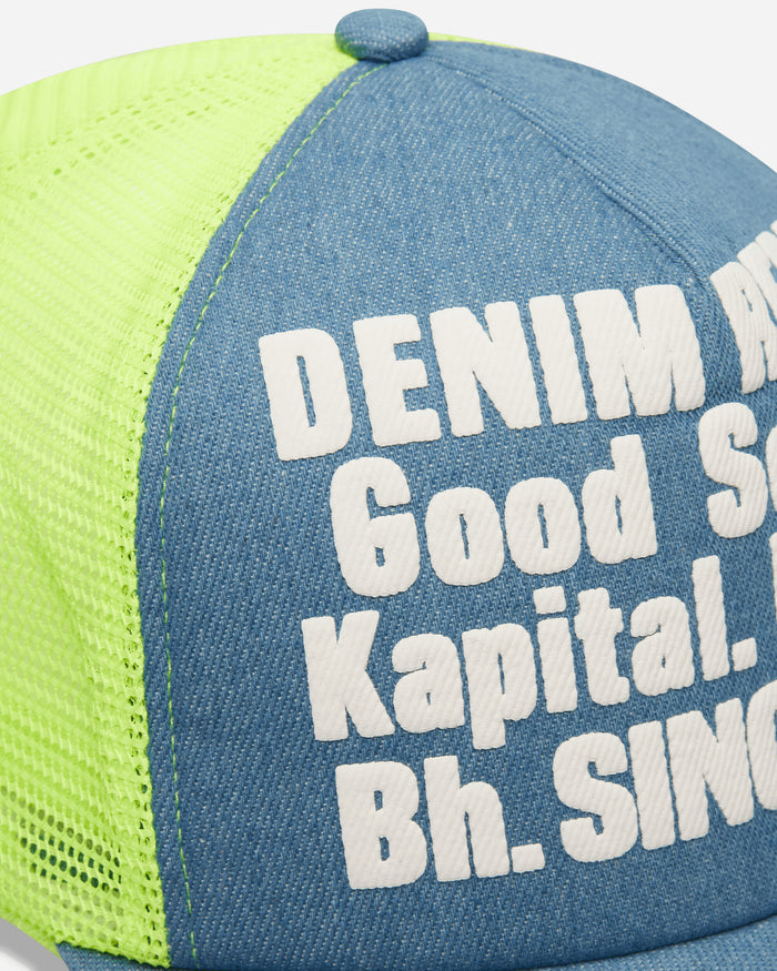 KAPITAL Denim Repair Service Denim Track Cap Neon Yellow Hats Caps K2603XH502 NEONYEL