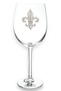 Diamond Fleur de Lis Jeweled Glass