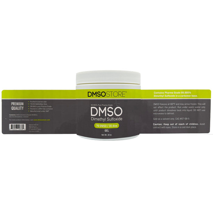 DMSO container with label on a white background