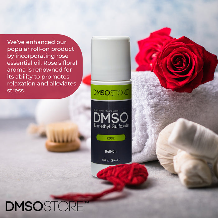 Rose DMSO Roll-on 3oz  Easy Use, 99.9% Pure Pharma Grade