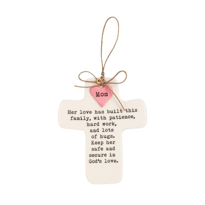 Family Sentiment Cross - Mom Heart