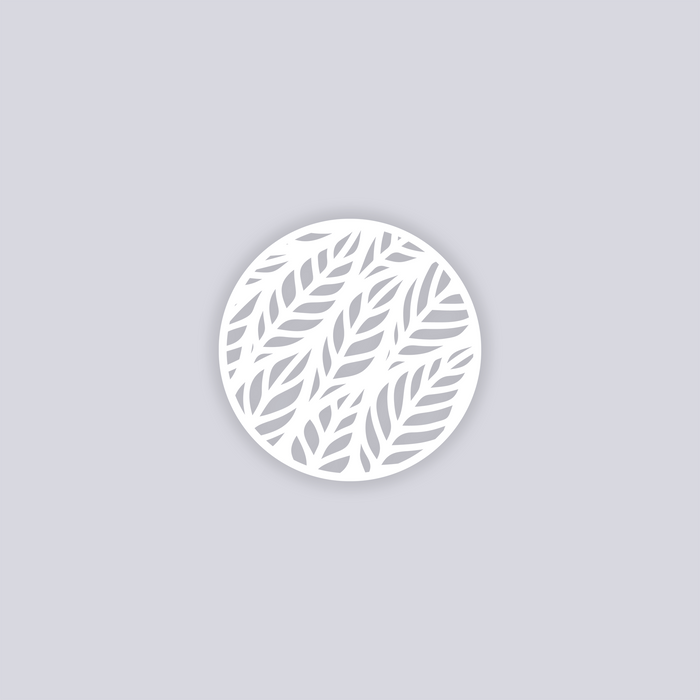 Feather Leaves Circle Clay Stencil
