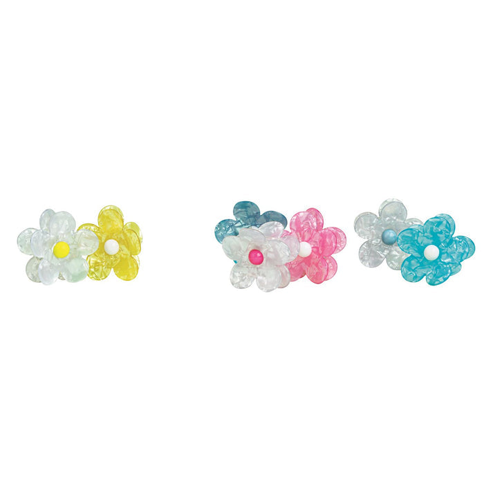 Flower Claw Clip Set - Pink Check