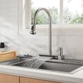 FORNO ACQUA 4 Function Waterfall Pull-Down Kitchen Faucet Brushed Nickel